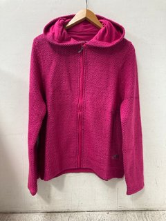 WEIRD FISH DIANNA ECO FULL ZIP MACARONI HOODY IN MAGENTA UK SIZE 16: LOCATION - A6