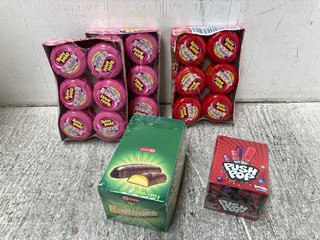 QTY OF ASSORTED SWEETS TO INCLUDE 12 X HUBBA BUBBA SNAPPY STRAWBERRY FLAVOUR TAPE GUMS BBE 08.02.2025: LOCATION - A5