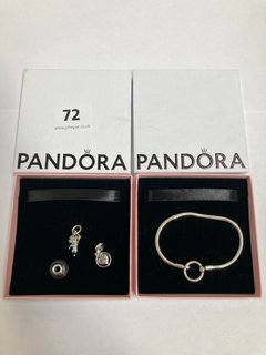 4 X ASSORTED PANDORA JEWELLERY ITEMS TO INCLUDE PANDORA MARVEL SPIDER-MAN PAVE SILVER CHARM COMBINED RRP £150: LOCATION - WA 1