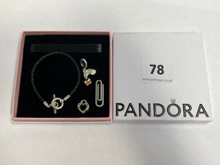 5 X ASSORTED PANDORA JEWELLERY ITEMS TO INCLUDE PANDORA ME PAVE PAPERCLIP STYLING LINK IN SILVER AND RAINBOW & CLOUD DANGLE CHARM: LOCATION - WA 1