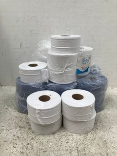 QTY OF PURELY SMILE TOILET 2 PLY ROLLS TO INCLUDE 6 X HAND TOWEL ROLLS: LOCATION - B 7