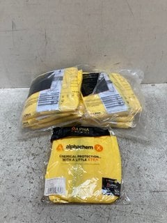 QTY OF ALPHACHEM X150 YELLOW HOODED COVERALLS - UK SIZE: LARGE: LOCATION - B 13