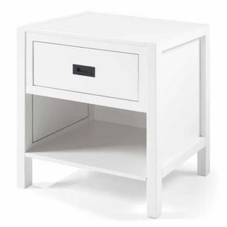 2 X WALKER EDISON 1 DRAWER CLASSIC SOLID WOOD NIGHTSTANDS IN WHITE - COMBINED RRP £210: LOCATION - B1