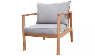 HANSON WOODEN ARMCHAIR IN NATURAL - RRP £183: LOCATION - B3