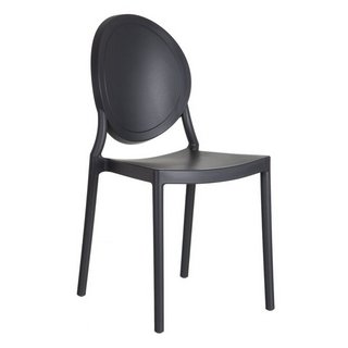 4 X PLASTIC MULTI USE CHAIRS IN BLACK: LOCATION - B3