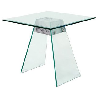 GLASS SIDE TABLE IN CLEAR GLASS: LOCATION - B1