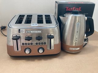 TEFAL AVANTI CLASSIC COPPER TOUCH 4 SLICE TOASTER TO INCLUDE MATCHING KETTLE - COMBINED RRP £200: LOCATION - AR11