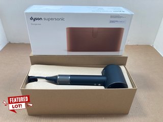 DYSON SUPERSONIC HAIR DRYER IN BLACK/NICKEL - MODEL: P3U-UK-SAV0309A WITH DYSON SUPERSONIC STORAGE CASE IN TAN - COMBINED RRP: £389.99: LOCATION - AR12