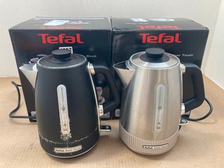 2 X TEFAL AVANTI CLASSIC KETTLES IN SILVER TOUCH AND MATT BLACK: LOCATION - AR12