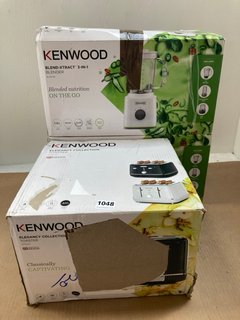 2 X KENWOOD BLEND-XTRACT 3-IN-1 BLENDER IN WHITE AND GREEN - MODEL: BLP31.D0 TO INCLUDE KENWOOD COLLECTION TOASTER IN BLACK TREACLE - MODEL: TFP10.A0: LOCATION - AR13