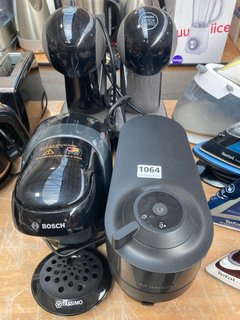 QTY OF ASSORTED COFFEE MACHINES TO INCLUDE NESPRESSO VERTUO NEXT COFFEE POD MACHINE IN BLACK & 2 X DELONGHI NESCAFE DOLCE GUSTO INFISSIMA COFFEE MACHINES IN GREY: LOCATION - A6