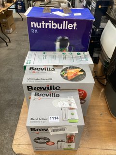 QTY OF ASSORTED ITEMS TO INCLUDE NUTRIBULLET RX FOOD PROCESSOR & BREVILLE ULTIMATE DEEP FILL 2-SLICE TOASTIE MAKER: LOCATION - A6