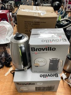 QTY OF ASSORTED ITEMS TO INCLUDE BREVILLE OBLIQ COLLECTION 4-SLICE TOASTER IN GREY WITH MATCHING KETTLE & LOGIK STAINLESS STEEL PROFESSIONAL FRYER: LOCATION - A7