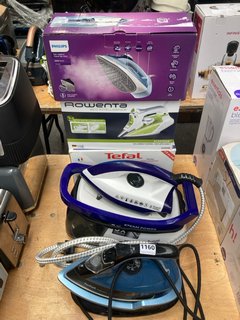 QTY OF ASSORTED STEAM IRONS TO INCLUDE PHILIPS 5000 SERIES STEAM IRON & RUSSELL HOBBS STEAM POWER STEAM IRON: LOCATION - A7