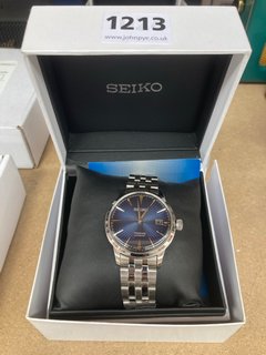 SEIKO PRESAGE AUTOMATIC BLUE BRACELET WATCH - RRP £349: LOCATION - AR8