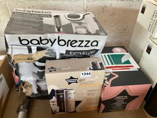 QTY OF ASSORTED BABY ITEMS TO INCLUDE BABY BREZZA FORMULA PRO AND TOMMEE TIPPEE GOPREP PORTABLE FORMULA FEED MAKER SET: LOCATION - AR3