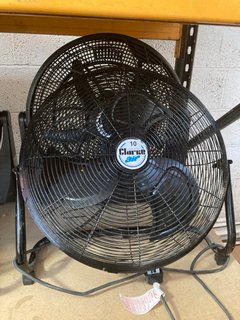 2 X CLARKE AIR WORKSHOP STYLE STAND FANS IN BLACK: LOCATION - BR1