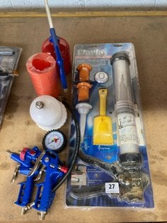 QTY OF ASSORTED WORKSHOP TOOLS AND EQUIPMENT TO INCLUDE CLARKE PROFESSIONAL MORTAR GUN SET: LOCATION - BR2