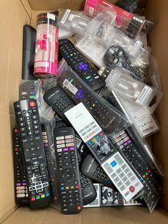 QTY OF ASSORTED EARPHONES AND TV REMOTE CONTROLS: LOCATION - BR16