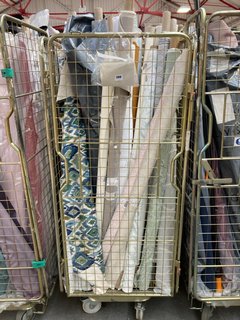 CAGE OF ASSORTED JOHN LEWIS & PARTNERS ROLLS OF FABRIC IN ASSORTED STYLES, SIZES AND DESIGNS (CAGE NOT INCLUDED): LOCATION - A2 (KERBSIDE PALLET DELIVERY)