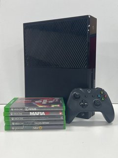 MICROSOFT XBOX ONE + GAMES 500 GB GAMES CONSOLE IN BLACK: MODEL NO 1540 (INCLUDES X5 DISCS, CONTROLLER, POWER, HDMI & USB CABLES) [JPTM119841]