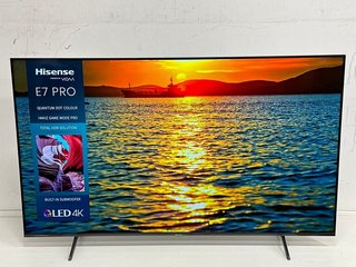 HISENSE QLED E7 PRO SERIES 65" 4K, UHD, HDR, SMART TV (ORIGINAL RRP - £699): MODEL NO 65E7KQTUK PRO (WITH BOX, STAND & REMOTE) [JPTM120096]