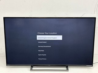 TOSHIBA FIRE 55" UHD, 4K, HDR, SMART TV (ORIGINAL RRP - £279): MODEL NO 55UF3D53DB (WITH BOX, REMOTE, POWER CABLE & STAND) [JPTM120117]