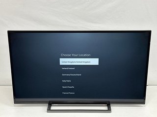 TOSHIBA FIRE 50" SMART, 4K, UHD TV (ORIGINAL RRP - £254): MODEL NO 50UF3D53DB (WITH BOX, REMOTE, POWER CABLE AND STAND) [JPTM120023]
