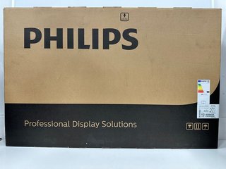 PHILIPS D-LINE DISPLAY 43" SIGNAGE SOLUTIONS IN BLACK: MODEL NO 43BDL4550D (WITH BOX & POWER CABLE, SMART, FAST, 24/7 DISPLAY WITH INTEGRATED WIFI AND DESIGNED FOR RUNNING ANDROID APPS) [JPTM120114]