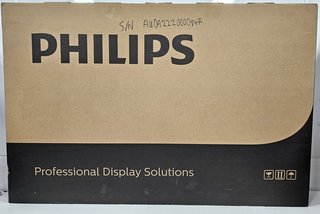 PHILIPS D-LINE DISPLAY 43" SIGNAGE SOLUTIONS IN BLACK: MODEL NO 43BDL4550D (WITH BOX & POWER CABLE, SMART, FAST, 24/7 DISPLAY WITH INTEGRATED WIFI AND DESIGNED FOR RUNNING ANDROID APPS) [JPTM120133]