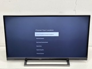 TOSHIBA FIRE 43" UHD, SMART, 4K TV (ORIGINAL RRP - £209): MODEL NO 43UF3D53DB (WITH BOX, REMOTE, POWER CABLE & STAND) [JPTM120059]