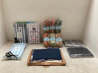 QTY OF ASSORTED ITEMS TO INCLUDE 3 DOCK & BAY RECYCLED QUICK DRY TOWELS AND HEAD OVER HEELS KNITTING YARN: LOCATION - A3