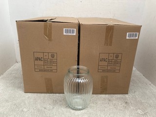 2 X BOX OF 12 X APAC SMALL CLEAR VASES: LOCATION - C21