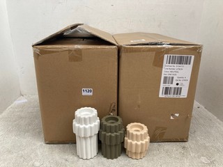 8 X SET OF 3 CANDLE HOLDERS IN NEUTRAL: LOCATION - D18