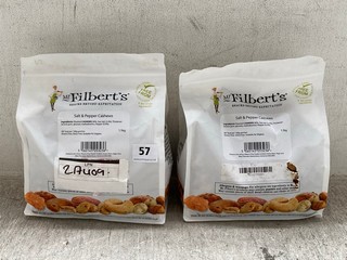 2 X BAGS OF MR FILBERTS SALT & PEPPER CASHEWS: LOCATION - A1