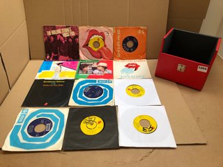 12 X ASSORTED ROLLING STONES 45RPM SINGLES IN A RECORD CASE: LOCATION - AR8