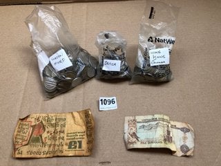 A TUB OF VINTAGE INTERNATIONAL AND BRITISH COINS: LOCATION - AR9