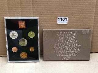 A ROYAL MINT BRIGHT AND UNCIRCULATED SET, THE COINAGE OF GREAT BRITAIN AND NORTHERN IRELAND, CASED WITH FOLDER, 1978: LOCATION - AR9