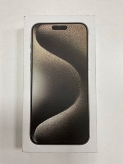 APPLE IPHONE 15 PRO MAX 256GB SMARTPHONE IN NATURAL TITANIUM: MODEL NO A3106 (WITH BOX & ALL ACCESSORIES) [JPTM119235]. (SEALED UNIT). THIS PRODUCT IS FULLY FUNCTIONAL AND IS PART OF OUR PREMIUM TECH