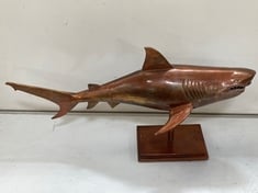 1 X STONE THE CROWS GIANT SHARK ON PLINTH - RAW COPPER - SKU: 826009 - TOTAL RRP £350