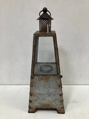 2 X STONE THE CROWS NAUTICAL METAL LANTERN WITH 1 DRAWE - SKU: 063222 - TOTAL RRP £190