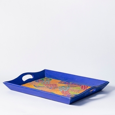 2 X STONE THE CROWS HANDLED TRAY - BLUE - SKU: 596032 - TOTAL RRP £120