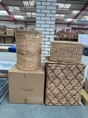 4 X JOHN LEWIS WICKER STORAGE/LAUNDRY BASKETS