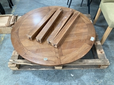 BRETANGE ROUND DARK WOODEN DINING TABLE (KERBSIDE PALLET DELIVERY) (KERBSIDE PALLET DELIVERY) (KERBSIDE PALLET DELIVERY)