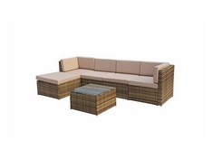 SIGNATURE WEAVE STELLA CORNER SOFA SET IN NATURAL/ BROWN WITH COFFEE TABLE - MODEL: STEL0334 - RRP £939