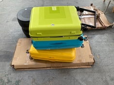 4 X ASSORTED ITEMS TO INCLUDE AEROSTEP SMALL CABIN SIZE HARD SHELL SUITCASE IN NEON YELLOW