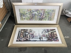 2 X ASSORTED JOHN LEWIS FRAMED ART WORK TO INCLUDE FLORAL FRAMED PRINT