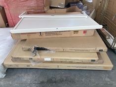 QTY OF ASSORTED JOHN LEWIS BED PARTS TO INCLUDE JOHN LEWIS WILTON LINEN BEDFRAME 135CM (BOX 1 OF 2) (KERBSIDE PALLET DELIVERY)