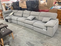 MORGAN MODULAR 4 SEATER CORNER SOFA IN SILVER FABRIC - ITEM NO. STMOR500 - RRP £1250