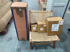 5 X ASSORTED NKUKU ITEMS TO INCLUDE MADRISANA ACACIA & RATTAN WOVEN CHAIR - NATURAL - ONE SIZE - MC9801 - RRP £495